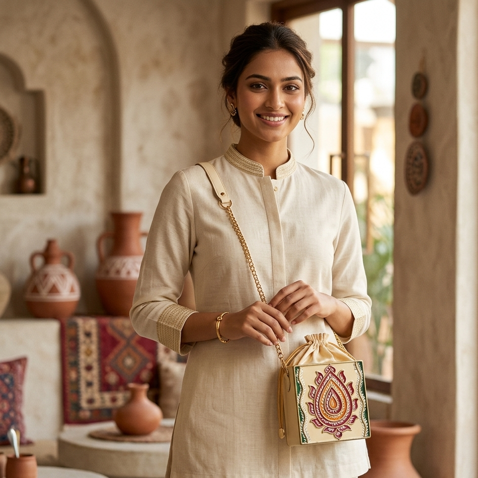 Noor-e Khaas Lippan Art Medium Potli Sling