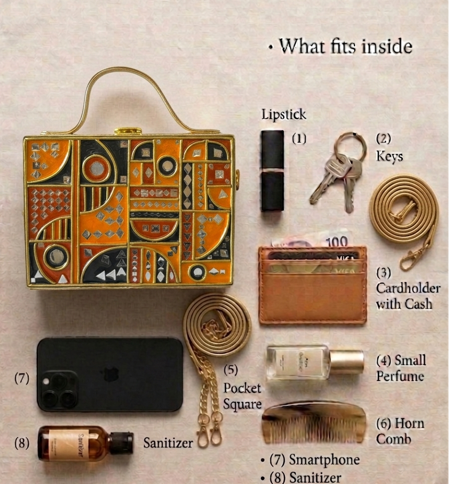 Party Lippan Art Box Sling Bag