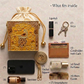Golden Charm Peacock Lippan Art  Medium Potli Sling