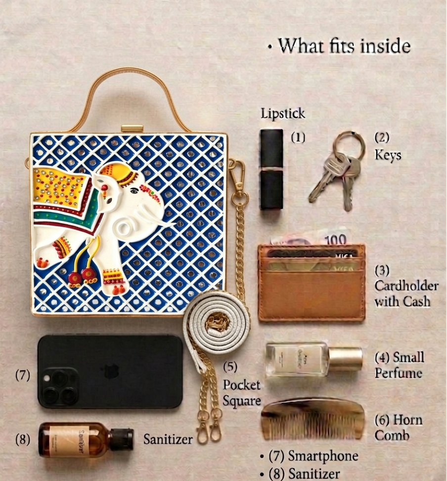 Elephant Lippan Art Box Sling Bag