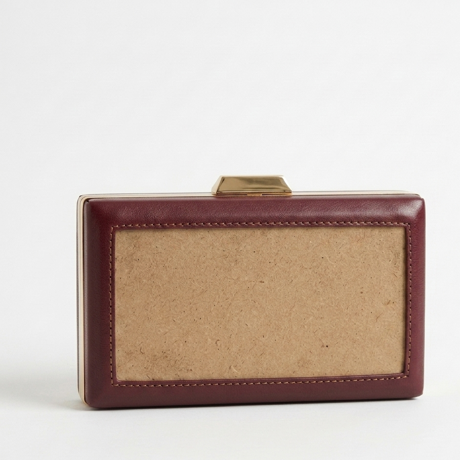 Maroon Rectangle Clutch Sling – Plain Handcrafted Bag