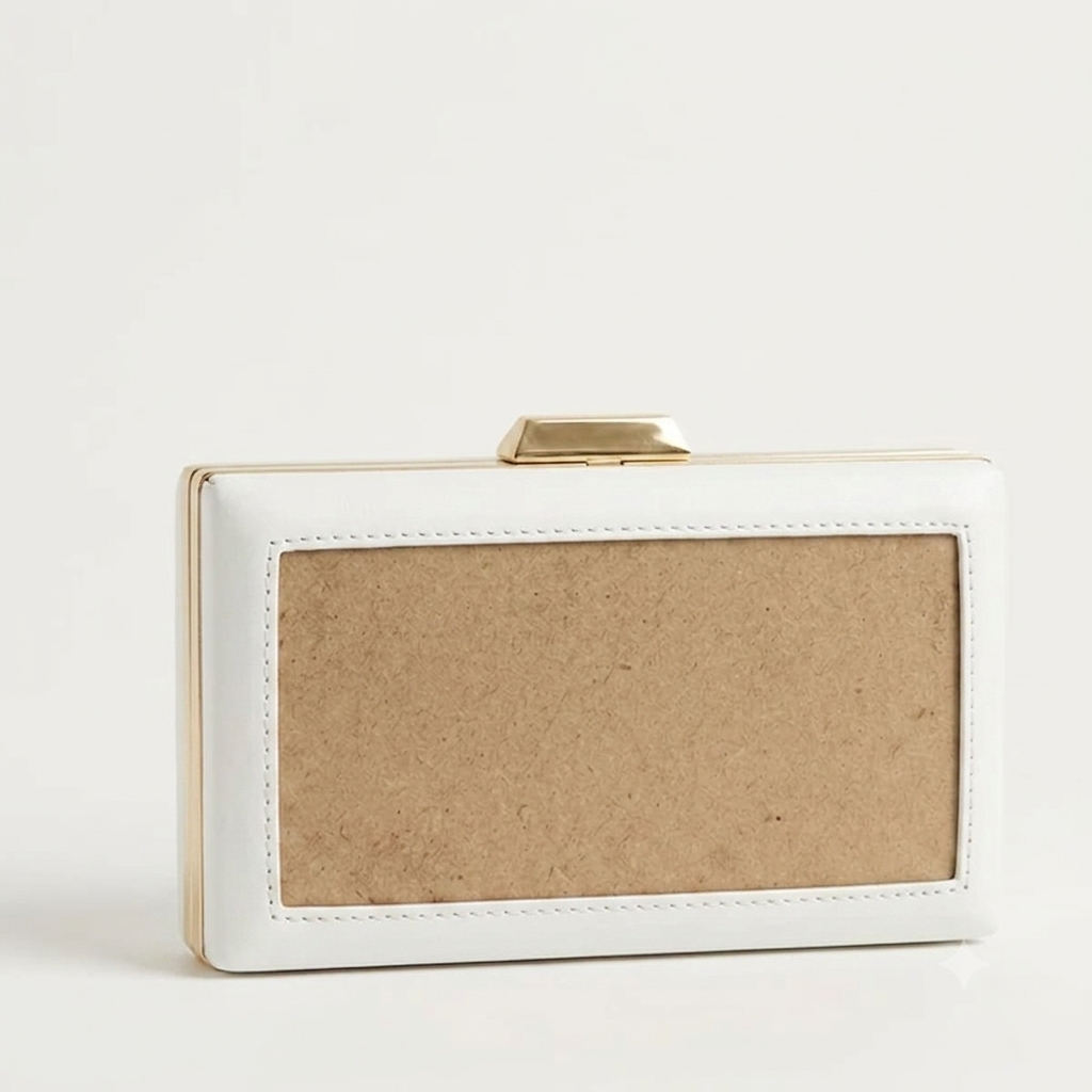 White Rectangle Clutch Sling – Plain Handcrafted Bag