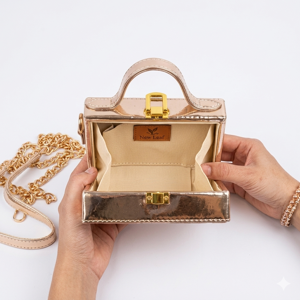 Mini Party Lippan Art Handcrafted Square Box Bag