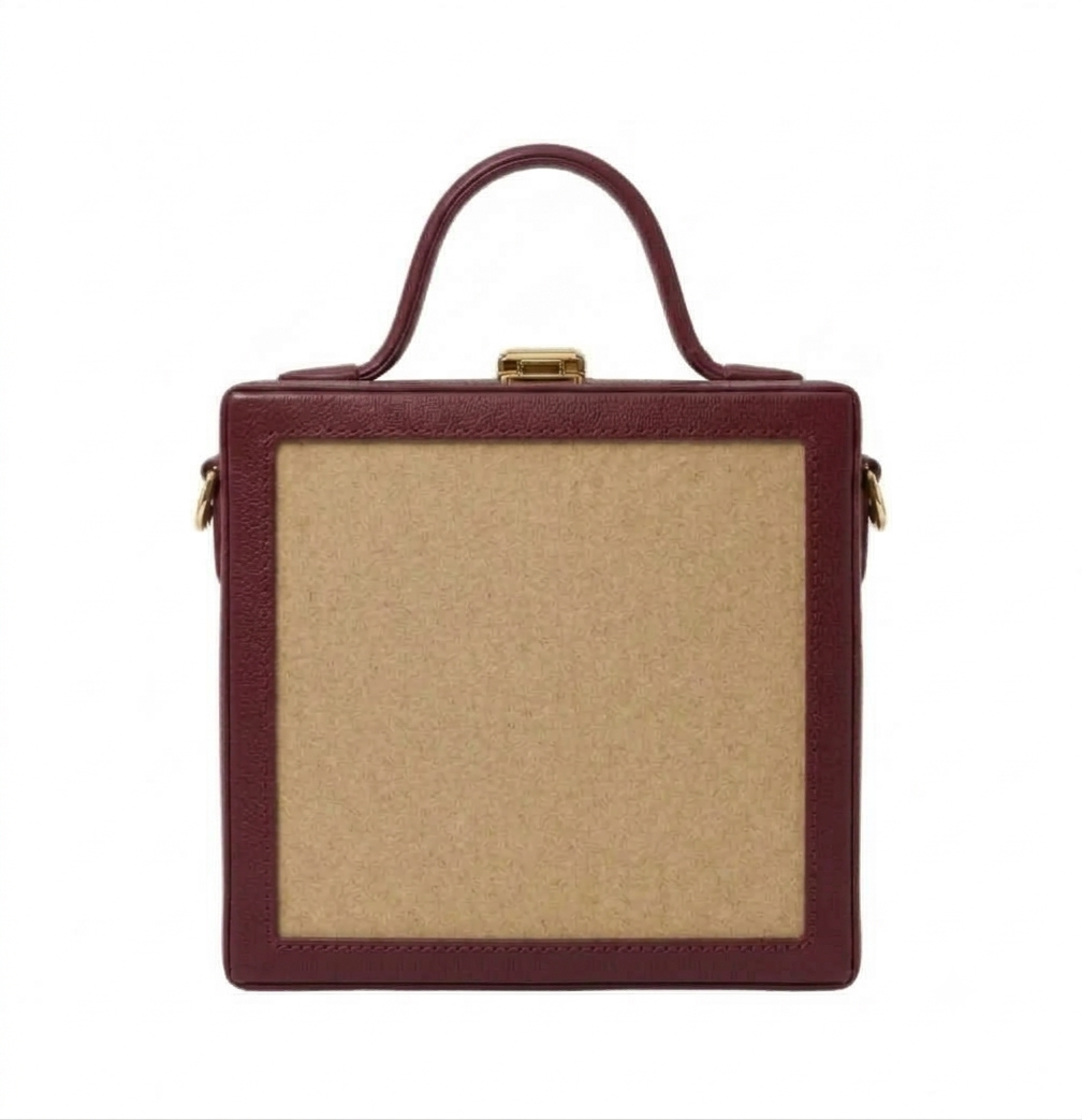 New Leaf Brown Square Box Bag Sling – Plain Handcrafted Bag