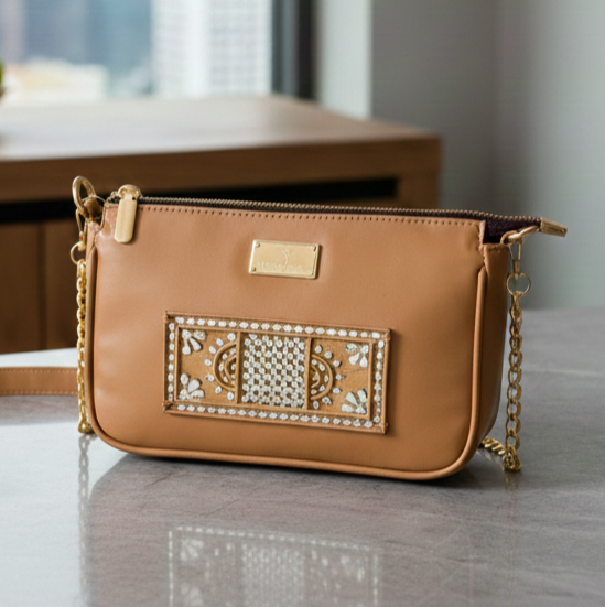 Mud Muse Lippan Art Handcrafted Baguette Bag/Sling