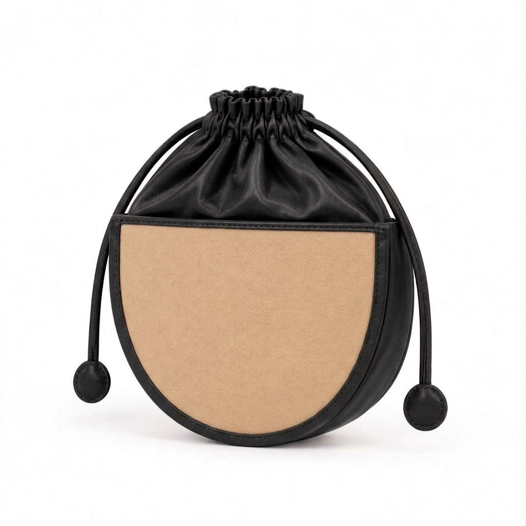 New Leaf Black Semi-Circle Potli Sling – Plain Handcrafted Bag