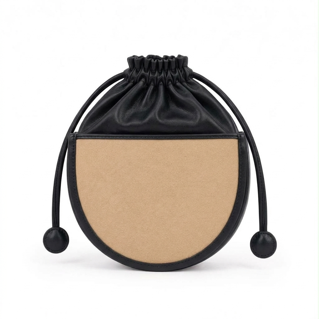 New Leaf Black Semi-Circle Potli Sling – Plain Handcrafted Bag
