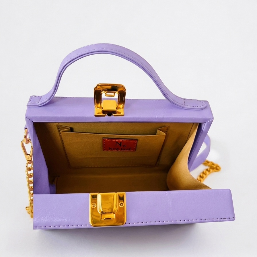 Lotus Pastel Rectangle Lippan Art Box Bag