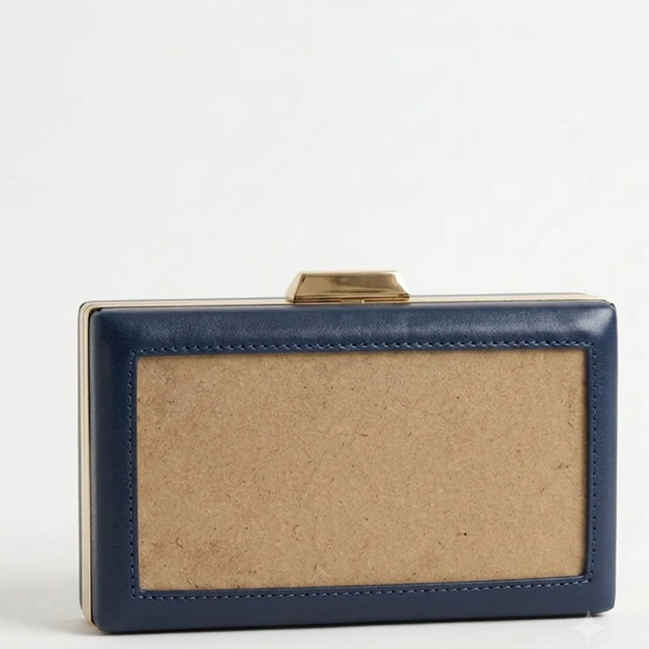 Navy Blue Rectangle Clutch Sling – Plain Handcrafted Bag