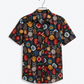 Black Floral Unisex Short Sleeves Shirt