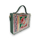 Green Lotus Lippan Art Handcrafted Rectangle Box Bag