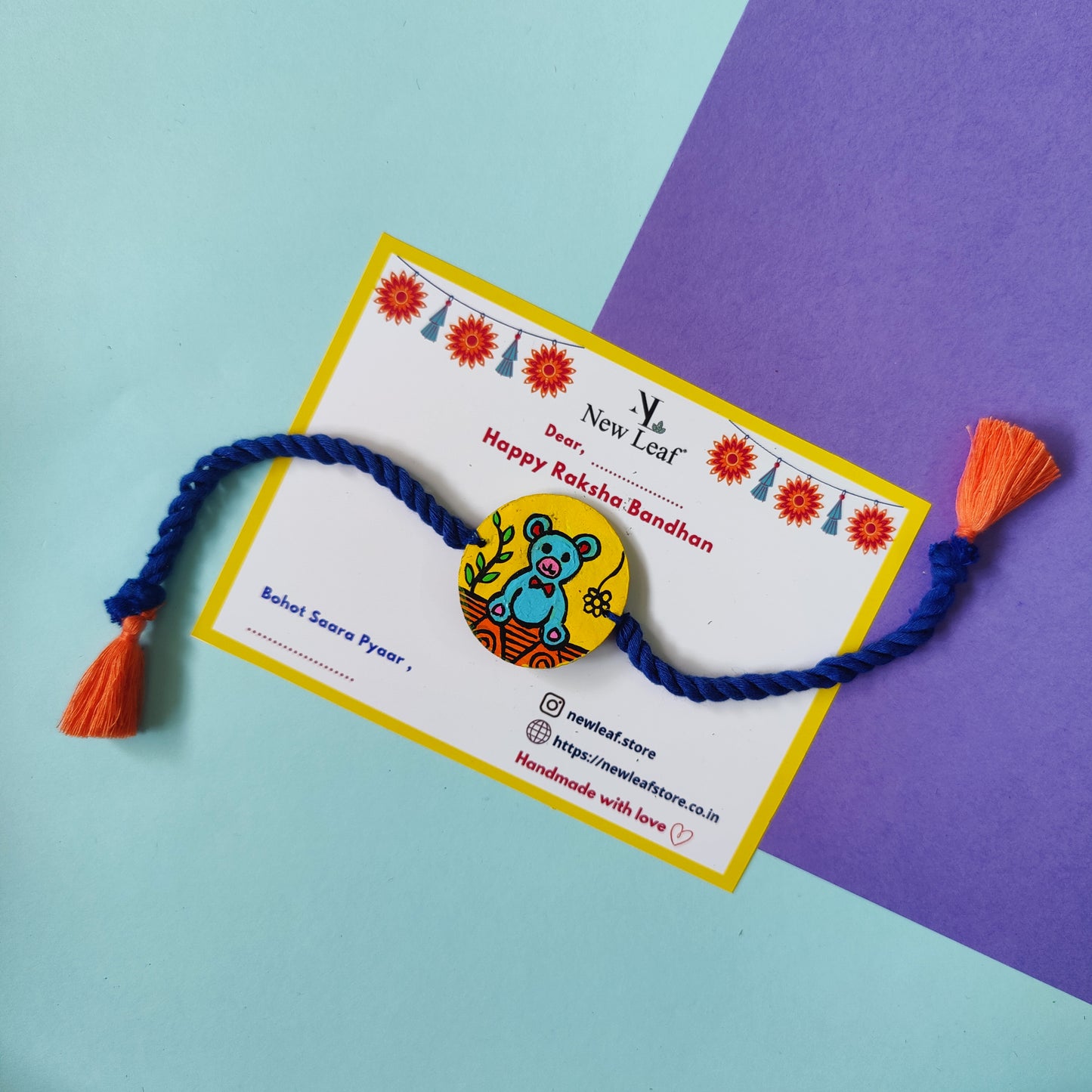 Teddy Bear Hand painted Rakhi