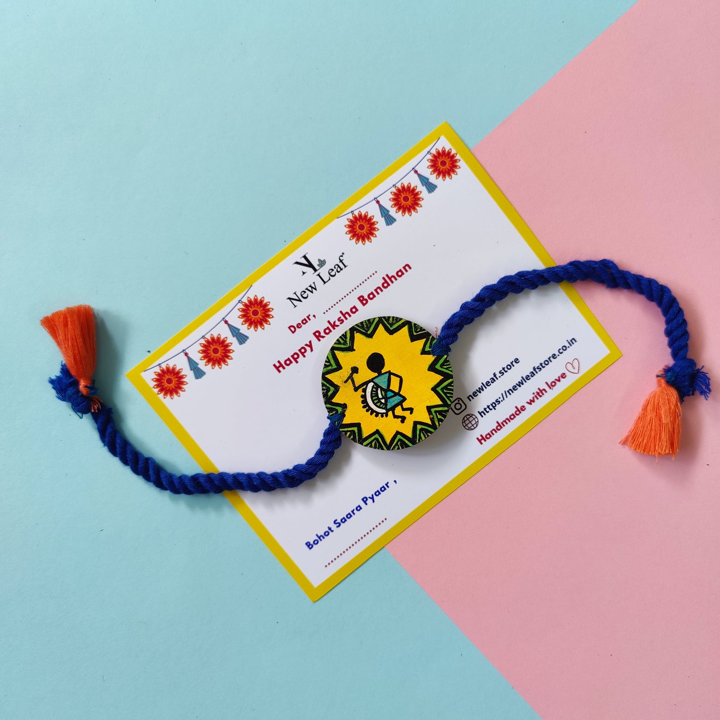 Warli Handpainted Set of Raki & Lumba Rakhi