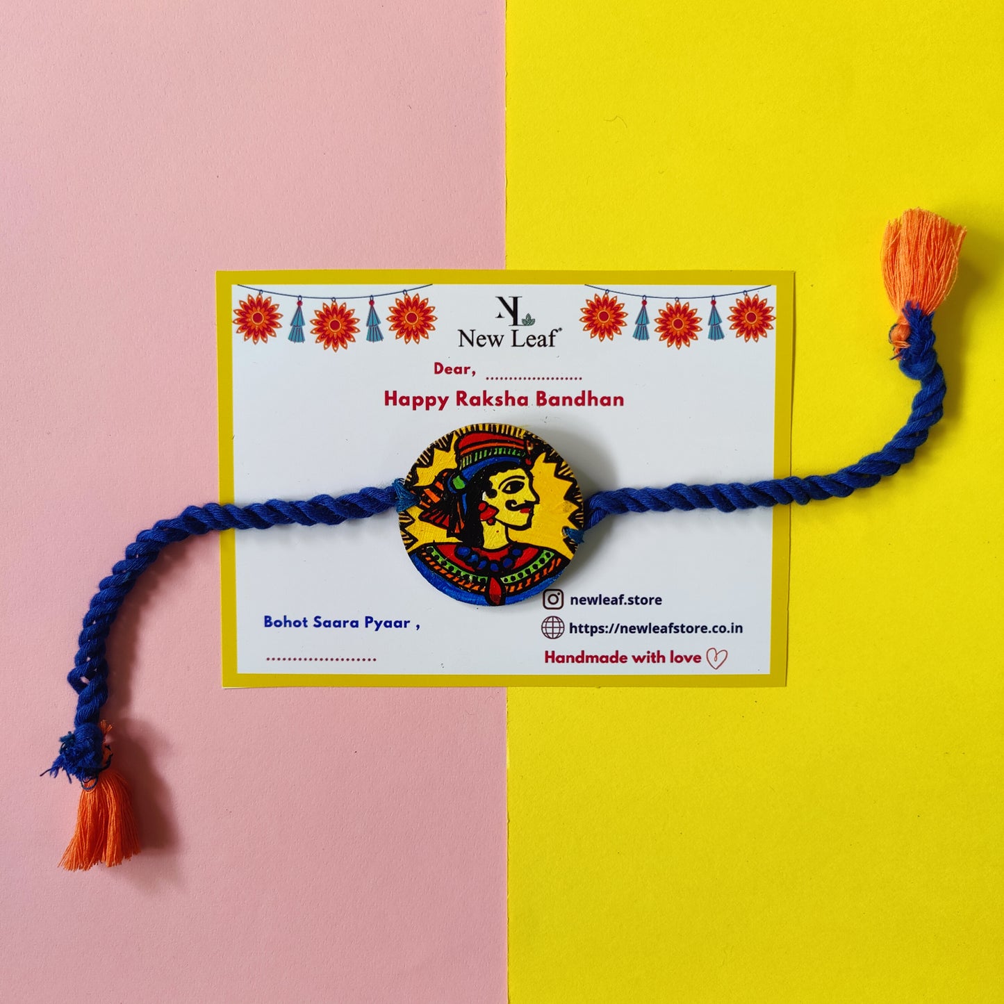 King-Queen Handpainted Set of Raki & Lumba Rakhi