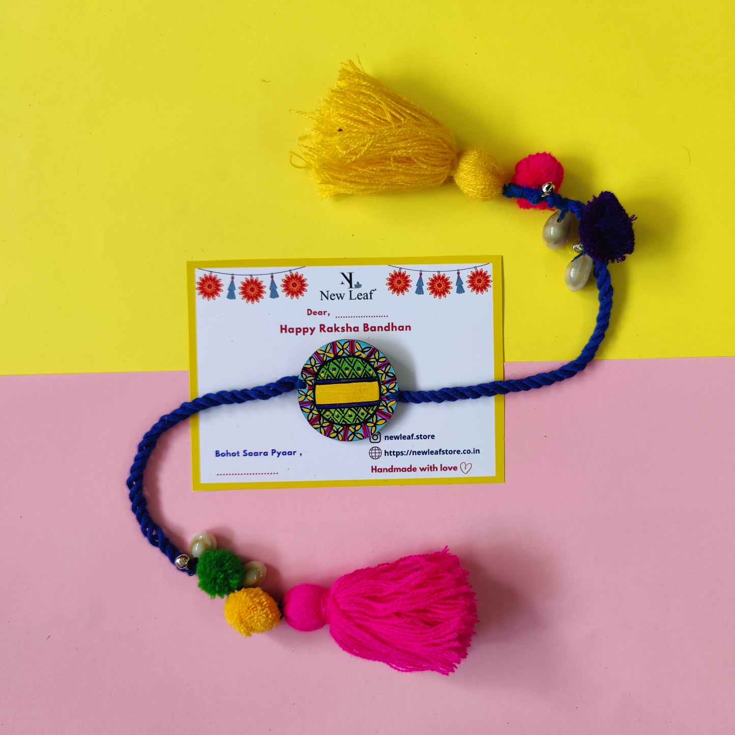 Customised Name Handpainted Set of Raki & Lumba Rakhi