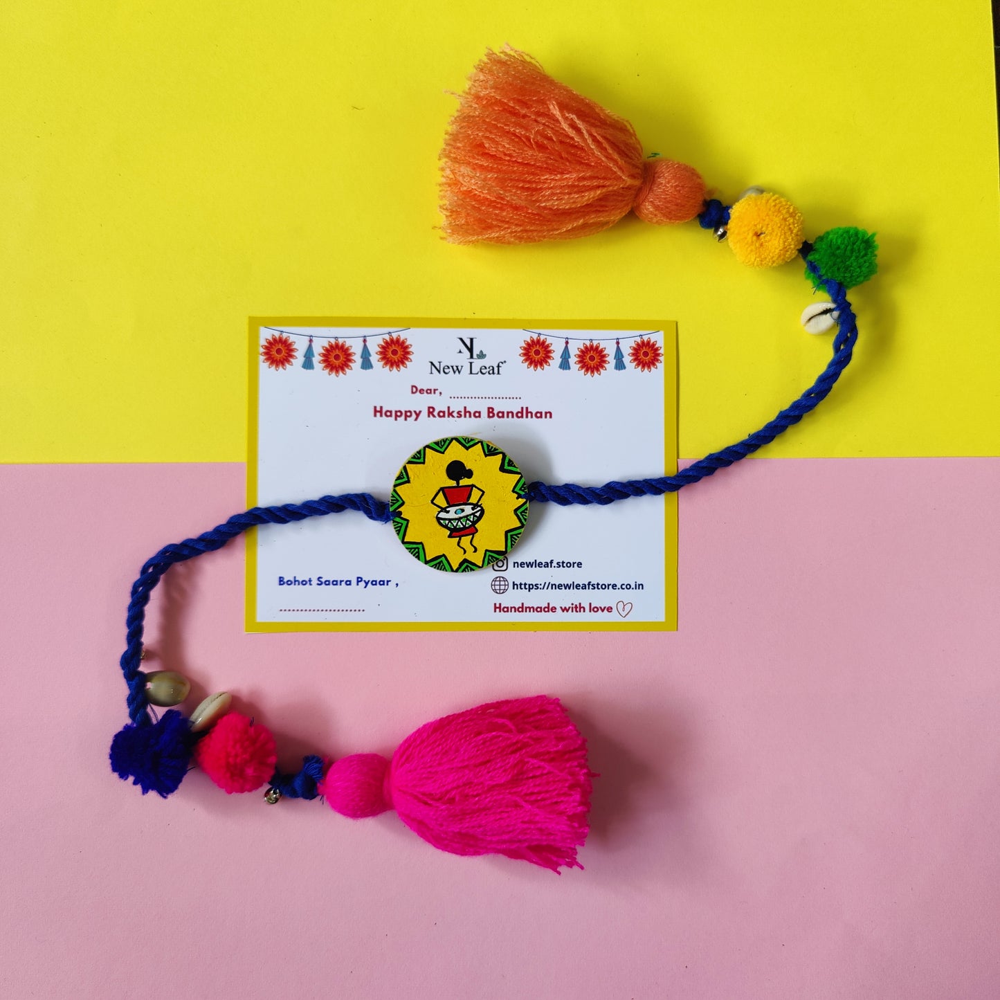 Warli Handpainted Lumba Rakhi