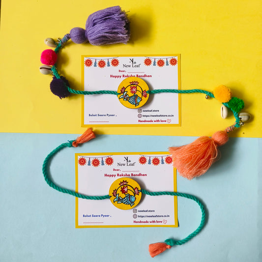 Fish Handpainted Set of Raki & Lumba Rakhi
