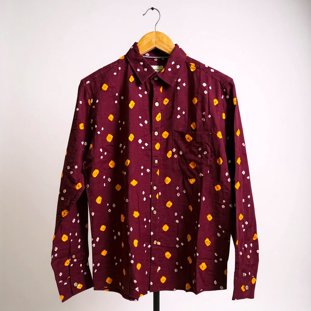 Mitti Rang Handcrafted Pure Bandhani Unisex Shirt