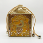 Golden Charm Peacock Lippan Art  Medium Potli Sling