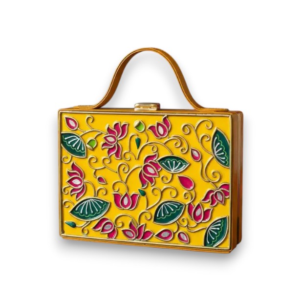 Lotus Rectangle Lippan Art Box Bag