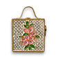Mini Floral Lippan Art Handcrafted Square Box Bag