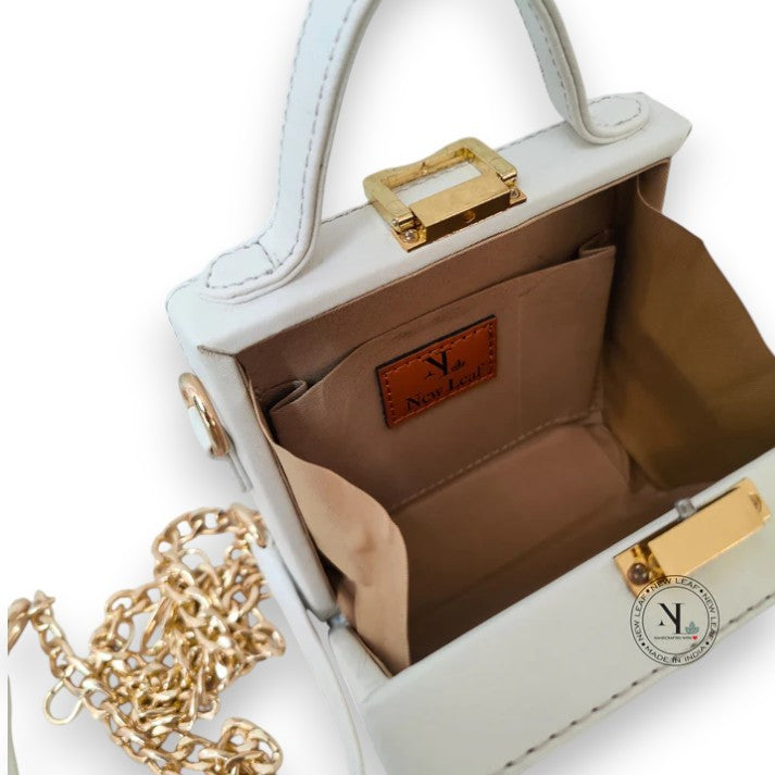 Mini Lotus Lippan Art Handcrafted Square Box Bag