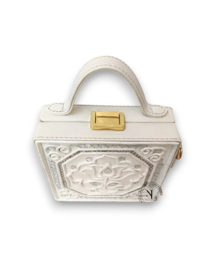 Mini Lotus Lippan Art Handcrafted Square Box Bag