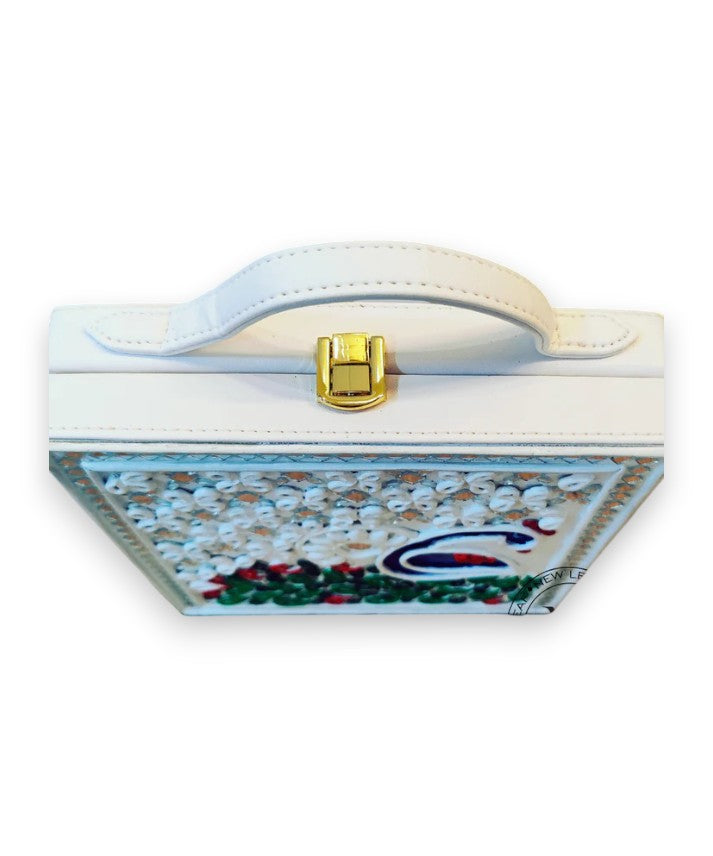 Peacock Lippan Art Handcrafted Square Box Bag