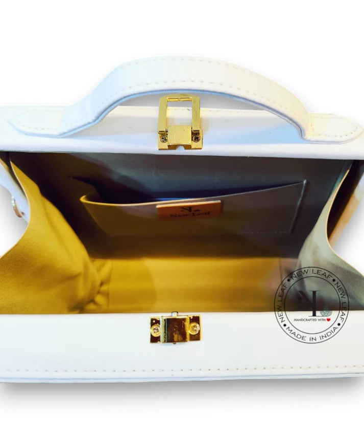 Peacock Lippan Art Handcrafted Square Box Bag