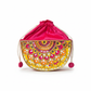 Pink Festive Charm Semi Circle Lippan Art Handcrafted Potli Bag with Sling