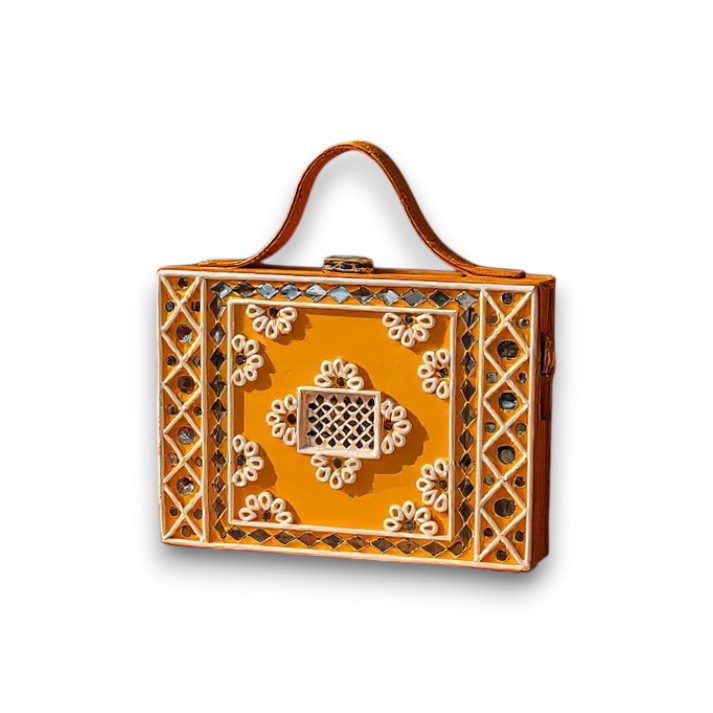 Sunflower Lippan Art Handcrafted Box Bag