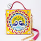 Navrang Peacock Square Lippan Art Handcrafted Box Bag