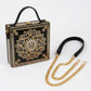 Mandala Black Gold  Lippan Art Handcrafted Box Bag