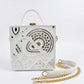 Classic White  Lippan Art Handcrafted Box Bag
