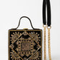 Mini Black Mandala Lippan Art Handcrafted Square Box Bag
