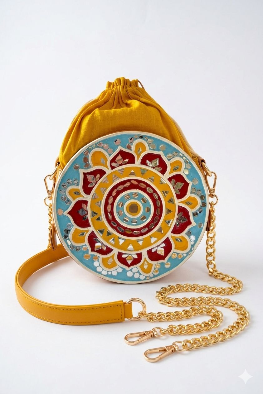 Festive Lippan Art Medium Potli Sling