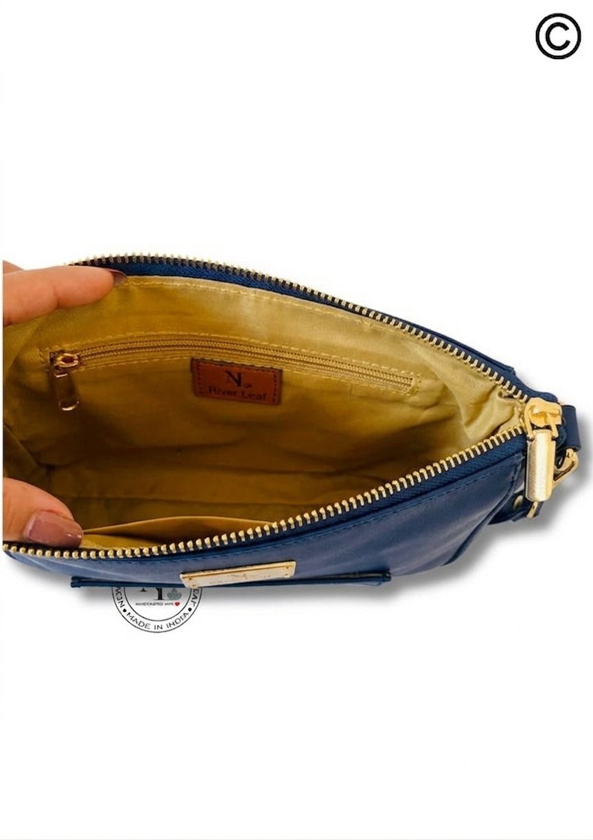 Blue Lippan Art Handcrafted Baguette Bag/Sling