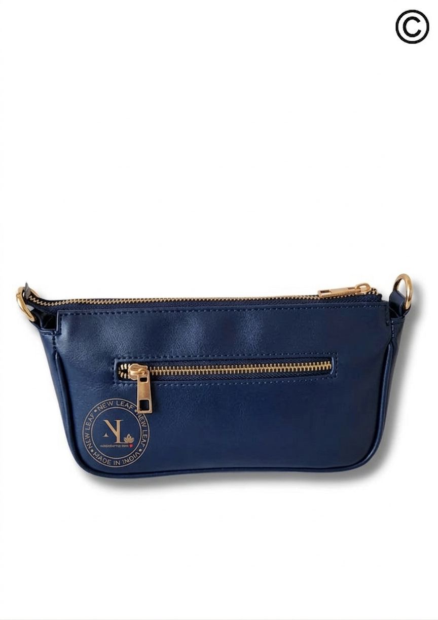 Blue Lippan Art Handcrafted Baguette Bag/Sling