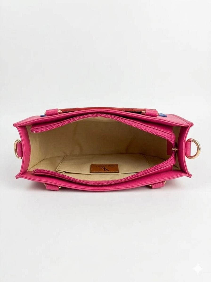 Pink Party Mini Lippan Art Handcrafted Sling