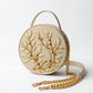 Modern Lippan Art Handcrafted Circle Box Bag with Zipper