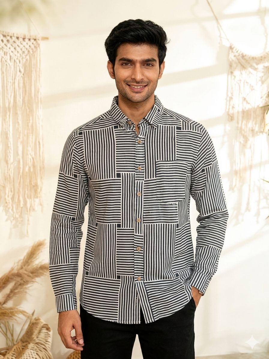 Black Stripes Full Sleeves Unisex Shirt