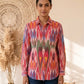 Red Ikkat  Full Sleeves Unisex Shirt