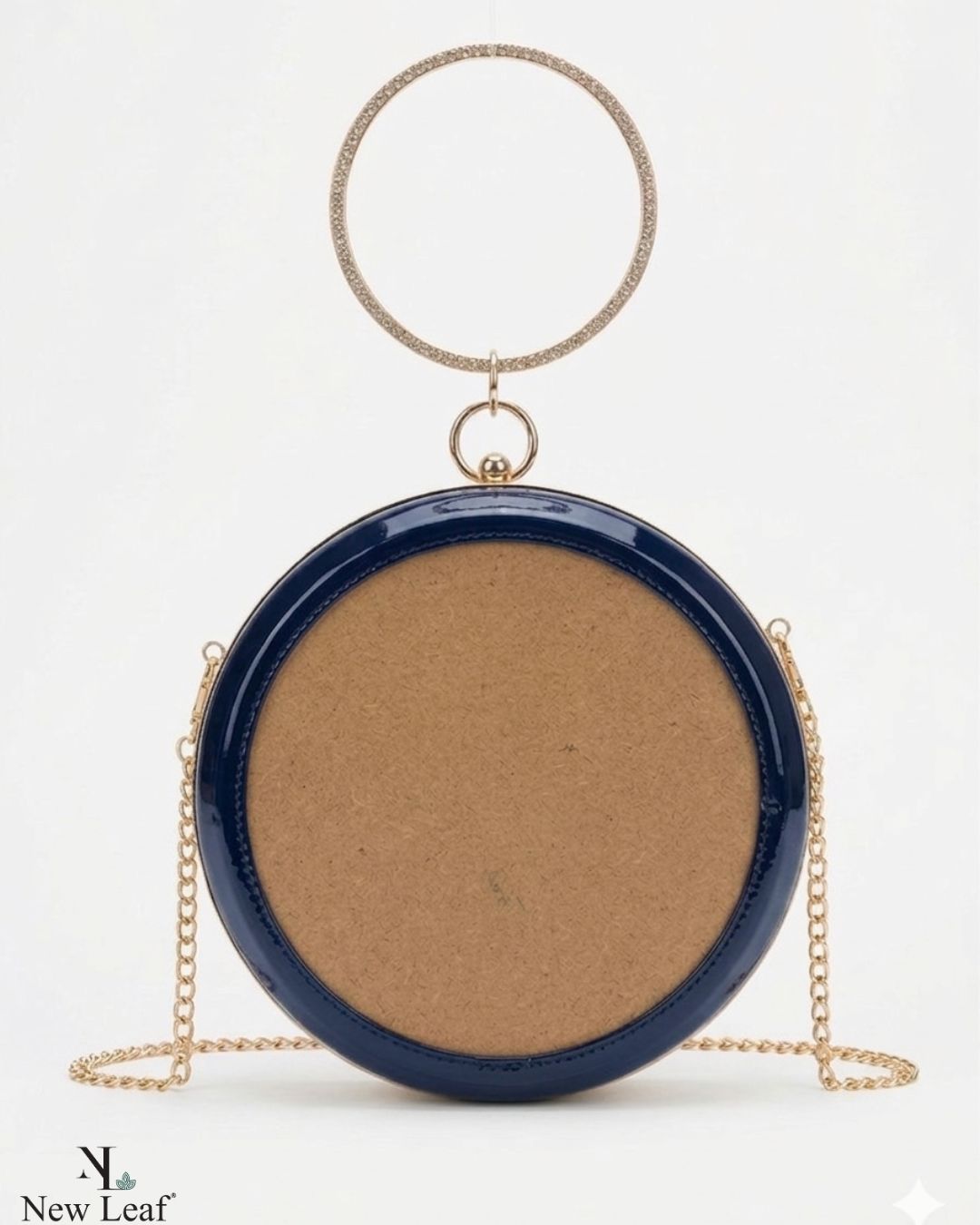 New Leaf Navy Blue Circle Clutch Sling – Plain Handcrafted Bag