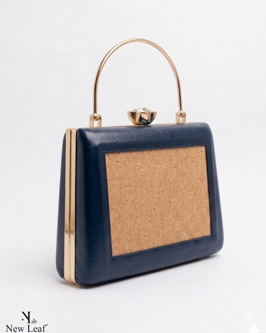 Navy Blue Trapezium Clutch Sling – Plain Handcrafted Bag