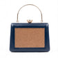 Navy Blue Trapezium Clutch Sling – Plain Handcrafted Bag