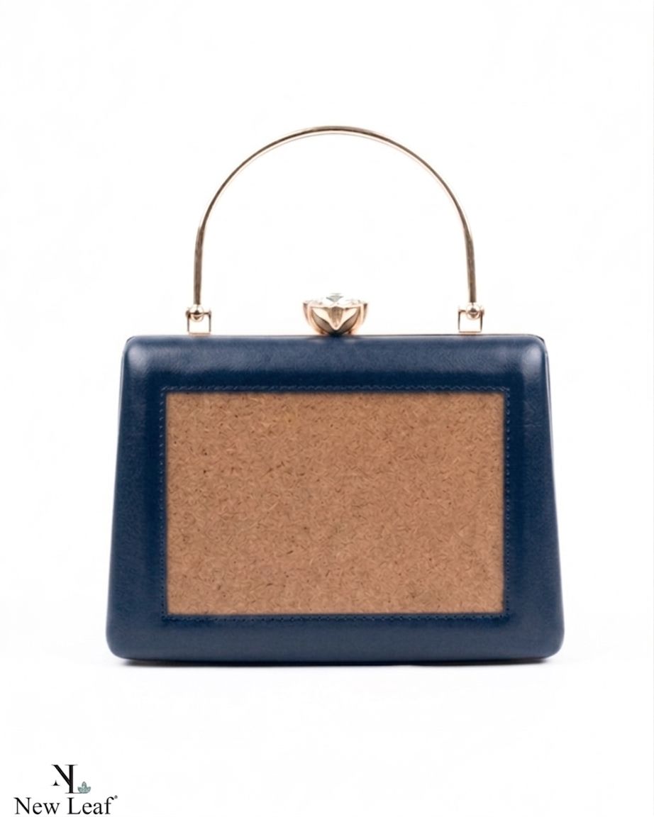 Navy Blue Trapezium Clutch Sling – Plain Handcrafted Bag