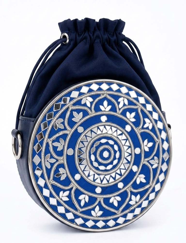 Blue Noor Medium Mandala Lippan Art Circle Sling