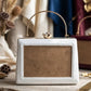 White Trapezium Clutch Sling – Plain Handcrafted Bag