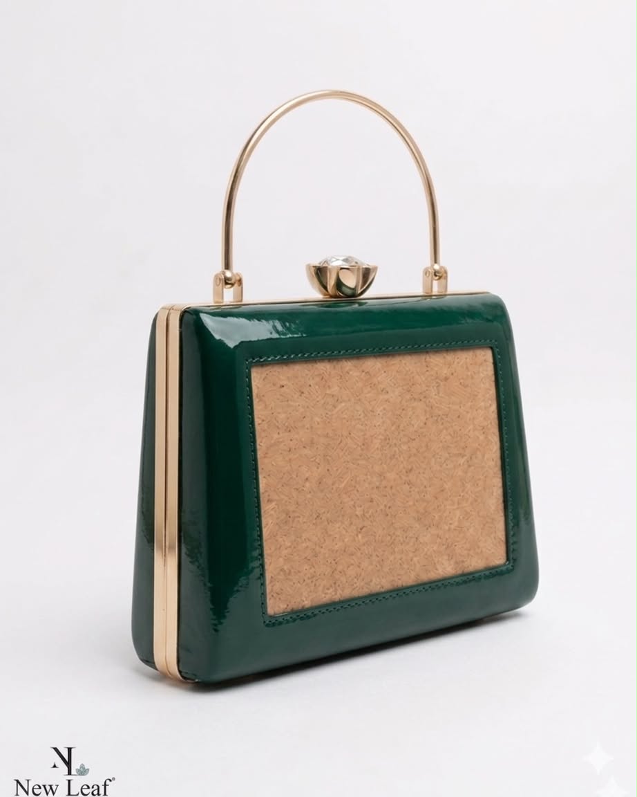 Green Trapezium Clutch Sling – Plain Handcrafted Bag