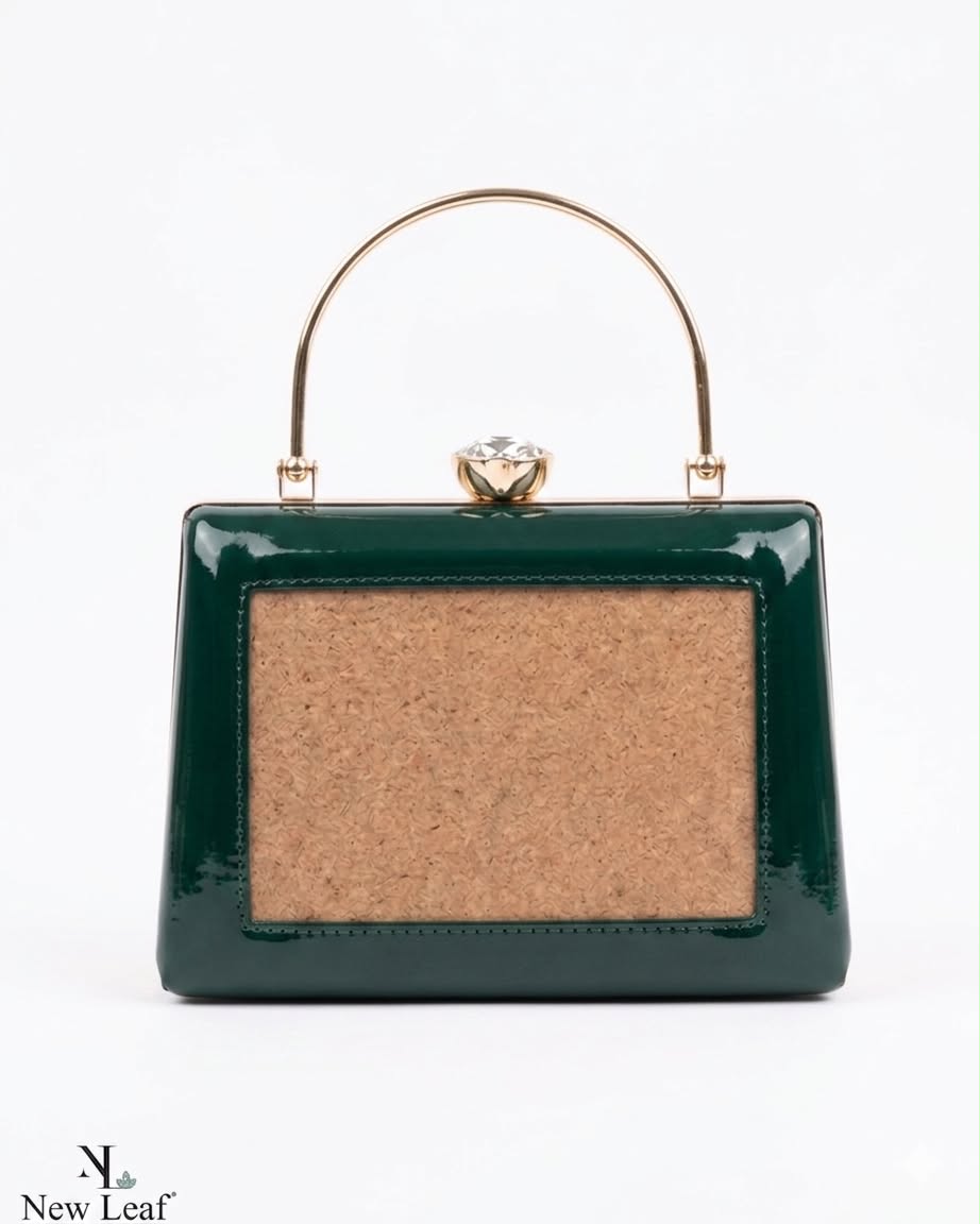Green Trapezium Clutch Sling – Plain Handcrafted Bag